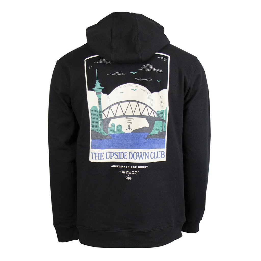 AJHB Upside Down Club Hoodie - Black