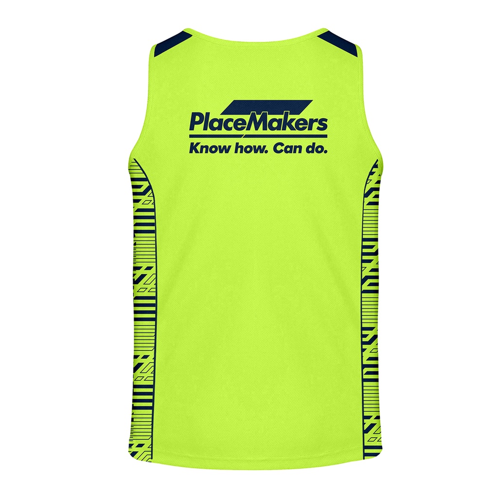 PM Safety DriFit Hi Vis Singlet - Yellow/Navy