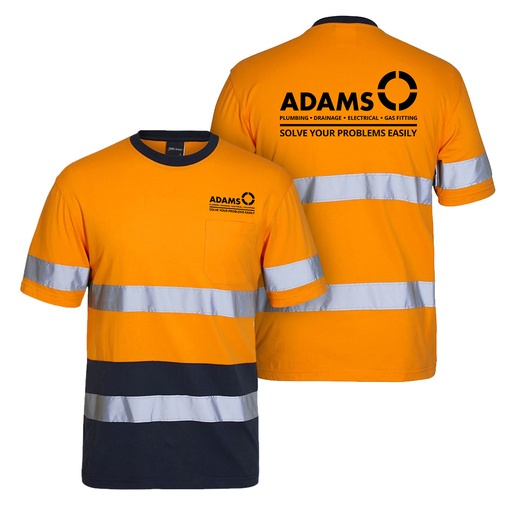 Adams Hi Vis Tshirt  - Orange 