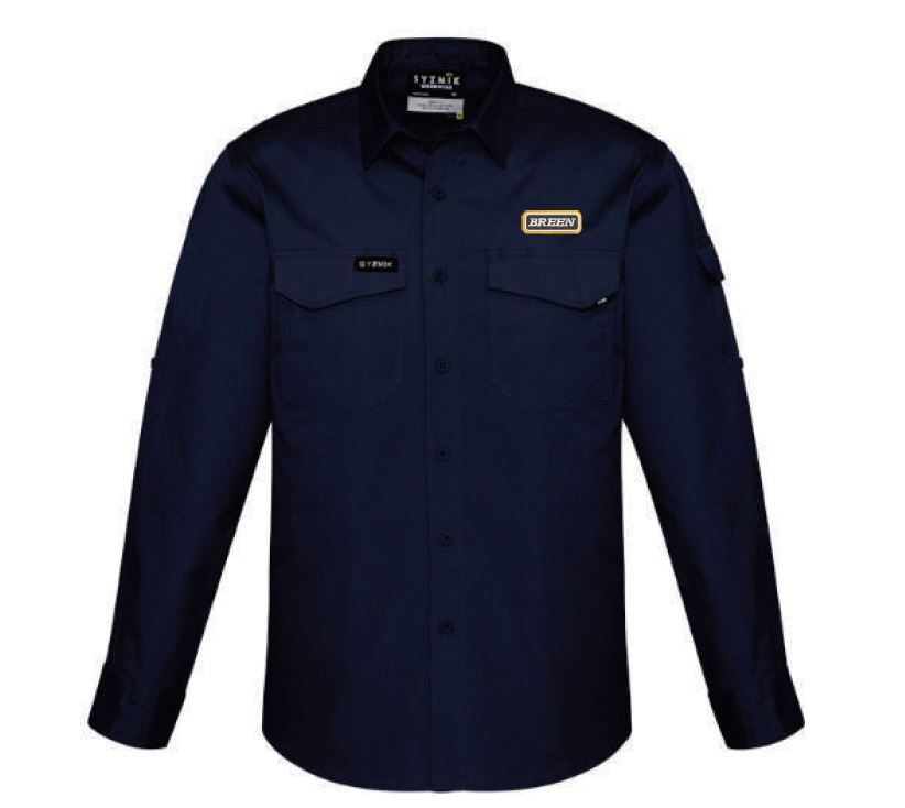 Breen Men's Rugged Cooling LS Shirt-Charcoal 