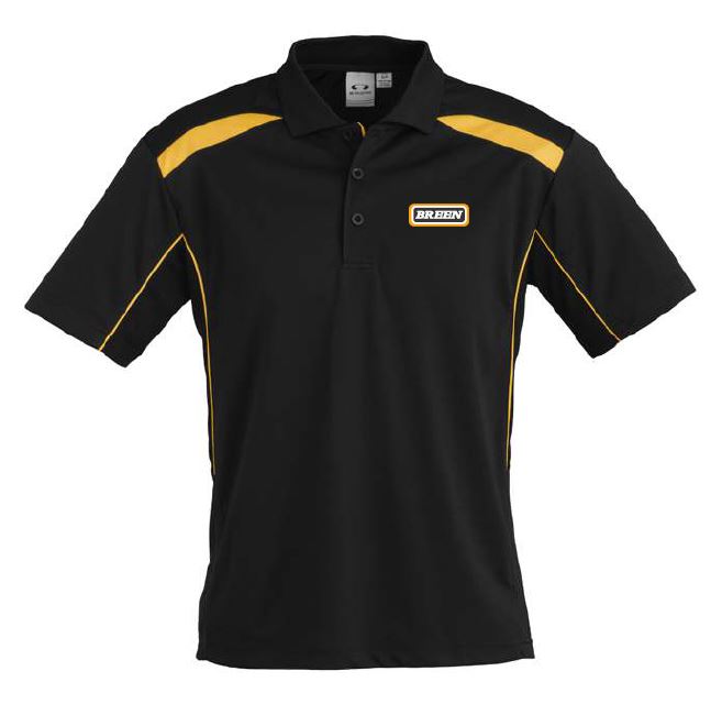 Breen Men's United Polo-Black/Gold 