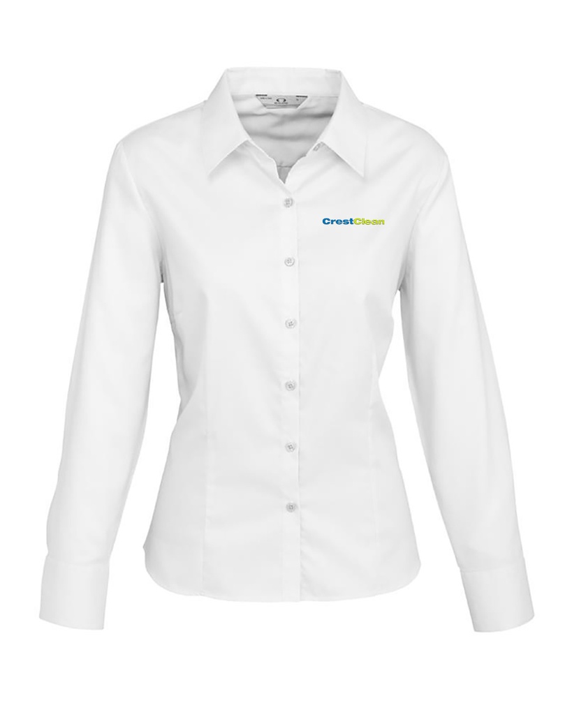 CrestClean Ladies Luxe White L/S Shirt
