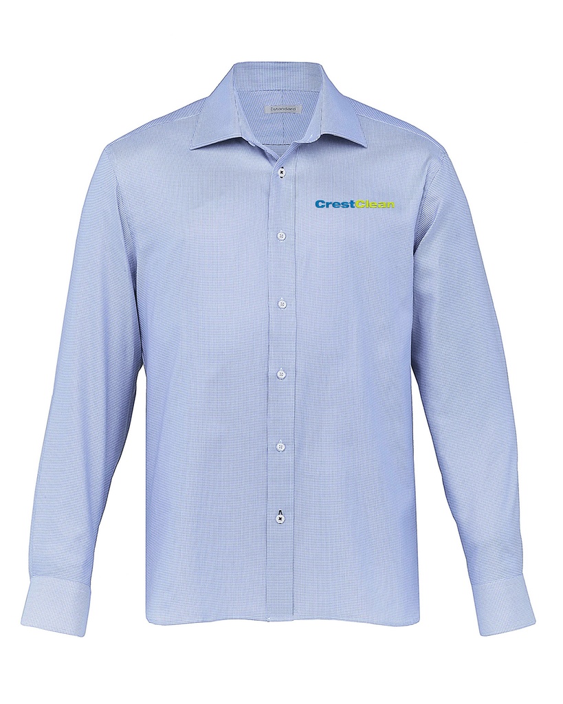 CrestClean Mens Newport L/S Shirt Blue