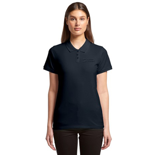 Calder Stewart Women's Pique Polo- Navy 