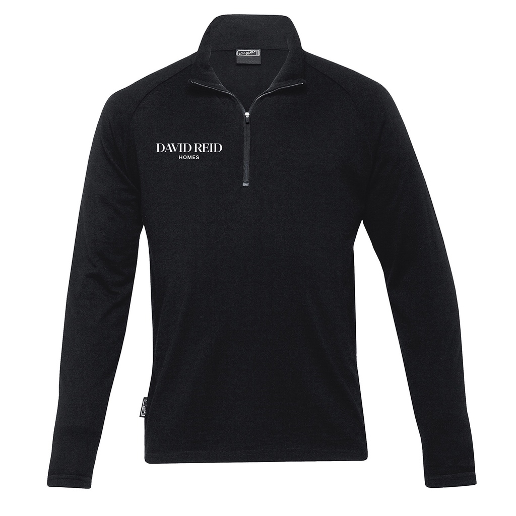 David Reid Mens 1/4 Zip Merino - Black 