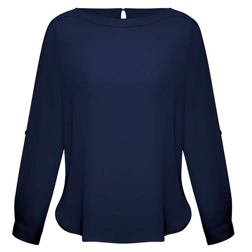 DH Madison Boatneck Blouse - Midnight Blue