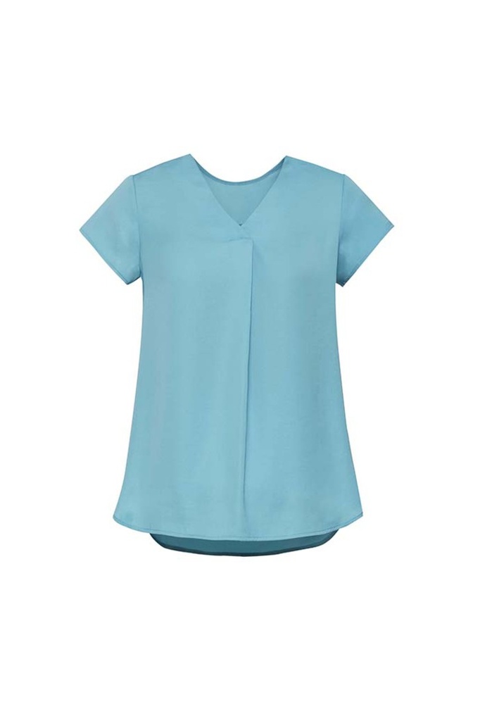 DH Kayla V-Neck Blouse-Aqua