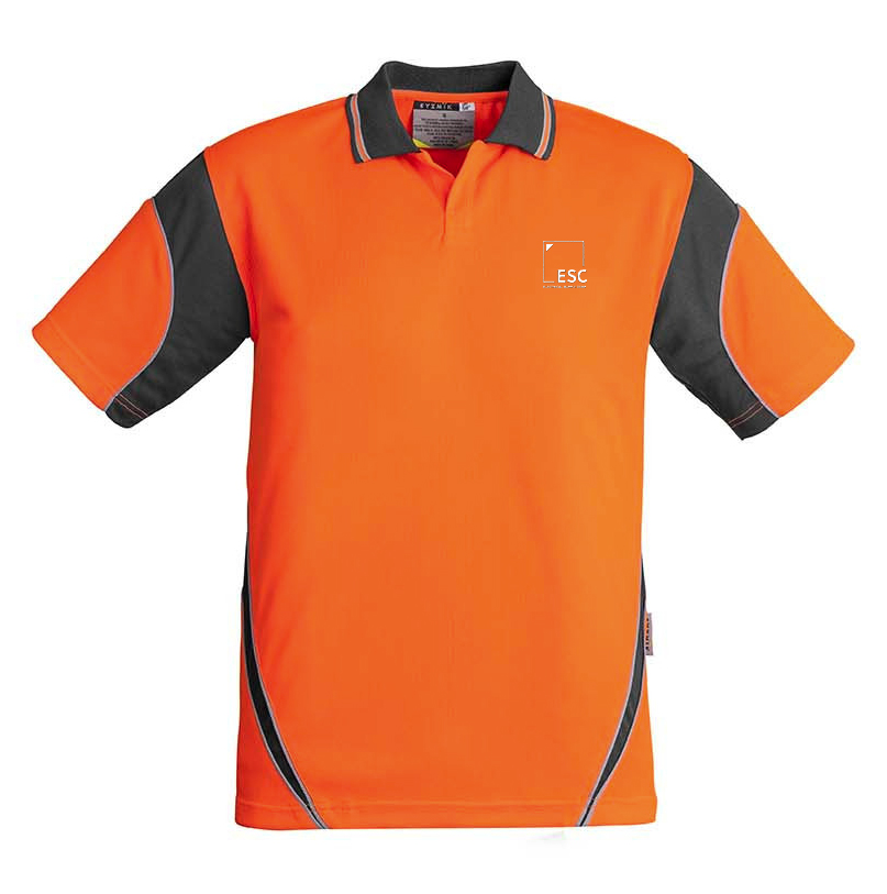 ESC Unisex Aztec Polo - Orange/Charcoal 