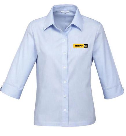 Terra Cat Women's Luxe 3/4 Sleeve Blue Shirt 