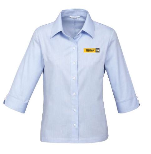 Terra Cat Power Systems Women's 3/4sleeve Luxe Shirt-Blue