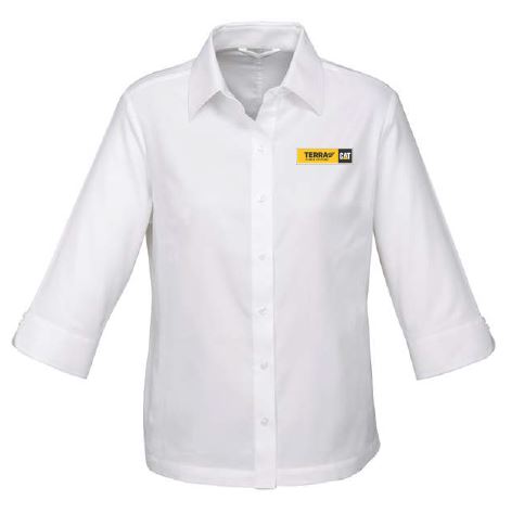 Terra Cat Power Systems Women's 3/4sleeve Luxe Shirt-White