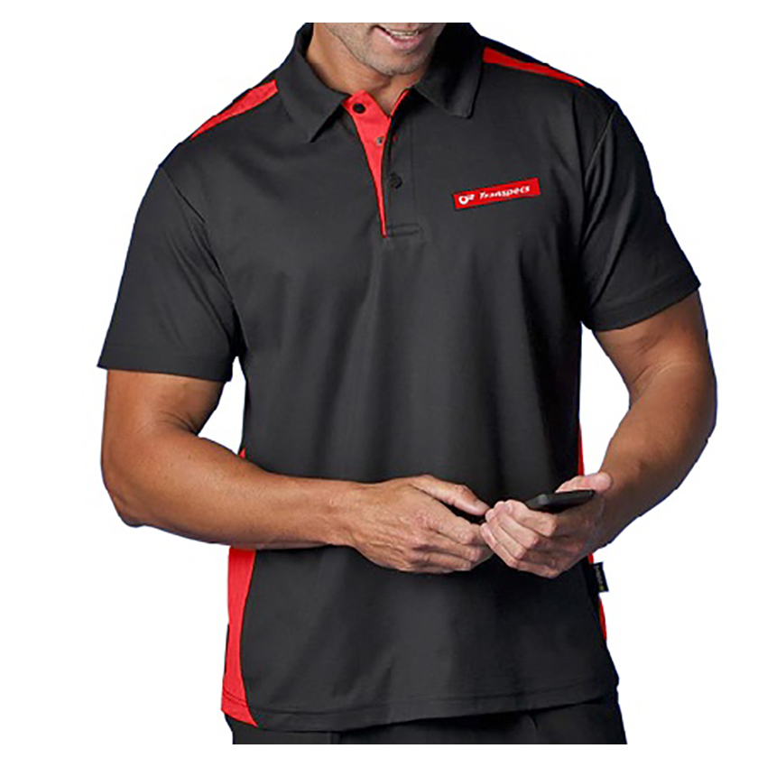 Transpecs Men's Polo - Black/Red 