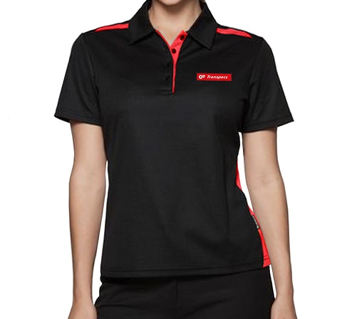 Transpecs Women's Polo - Black/Red 