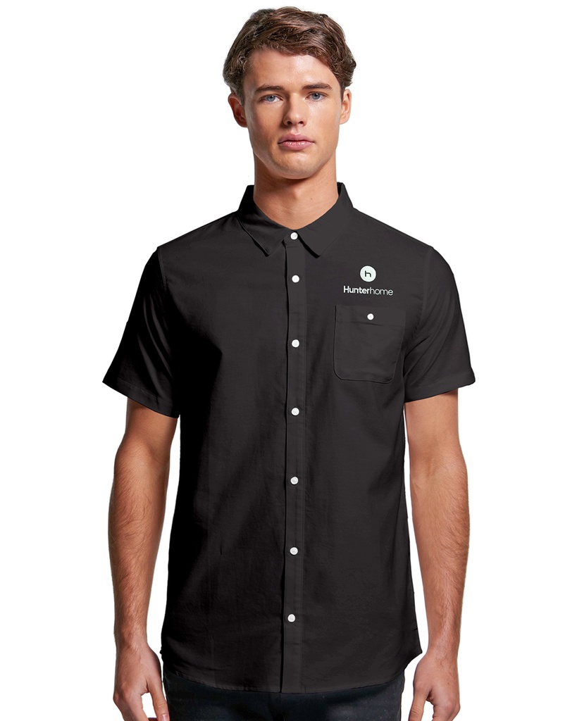 HunterHome Men's Oxford SS Shirt - Black 
