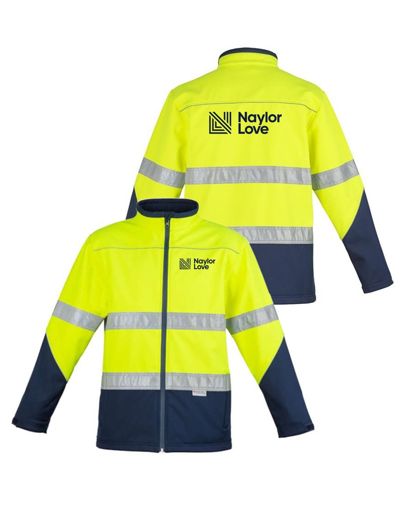 Naylor Love Hi Vis SoftShell Jacket-Yellow/Navy