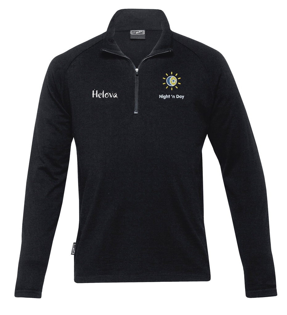 Men's 1/4 Zip Merino - Black 