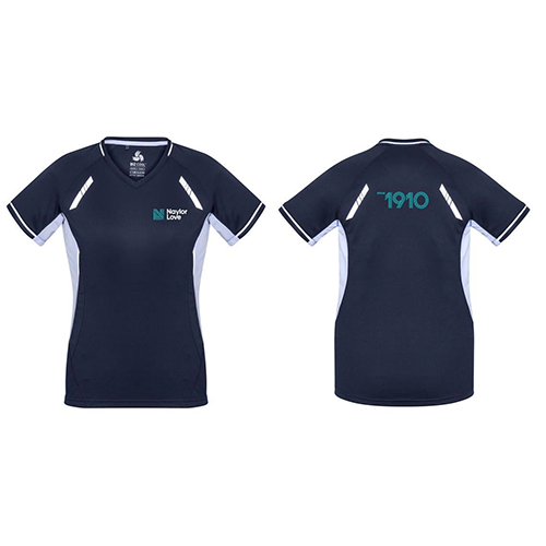 Naylor Love Women's Sports Tee-Navy/White/Silver 