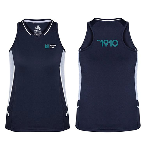 Naylor Love Women's Sports Singlet-Navy/White/Silver 