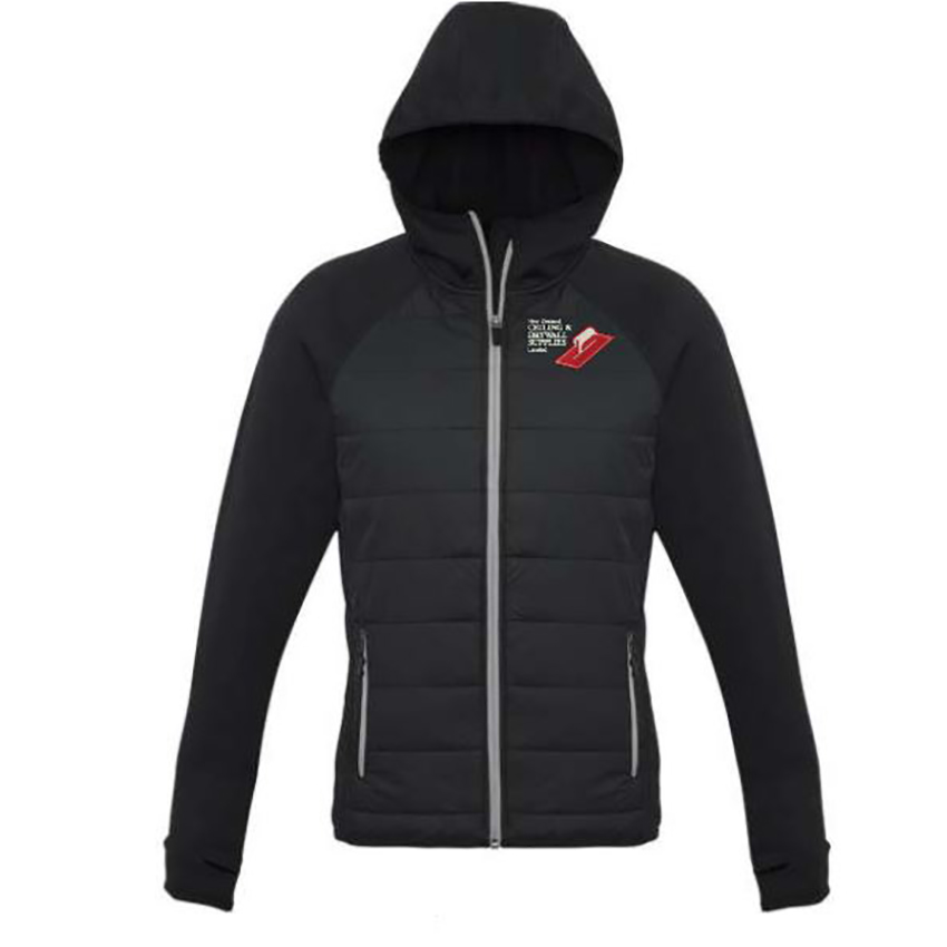 NZCDS Ladies Stealth Tech Hoodie - Black/Silver 