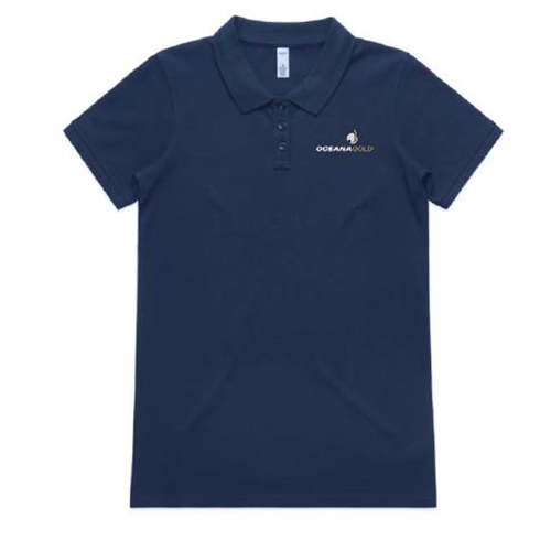 Womens Pique Polo - Navy