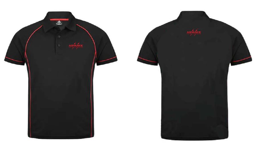 PB Advance Electrical Men's Endeavour Polo-Blk/Red 