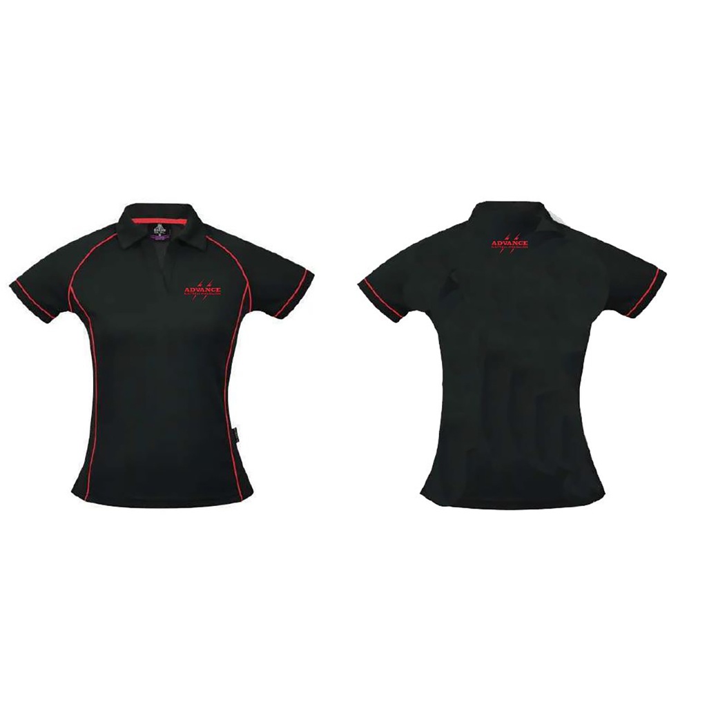 AE Women's Endeavour Polo-Blk/Red