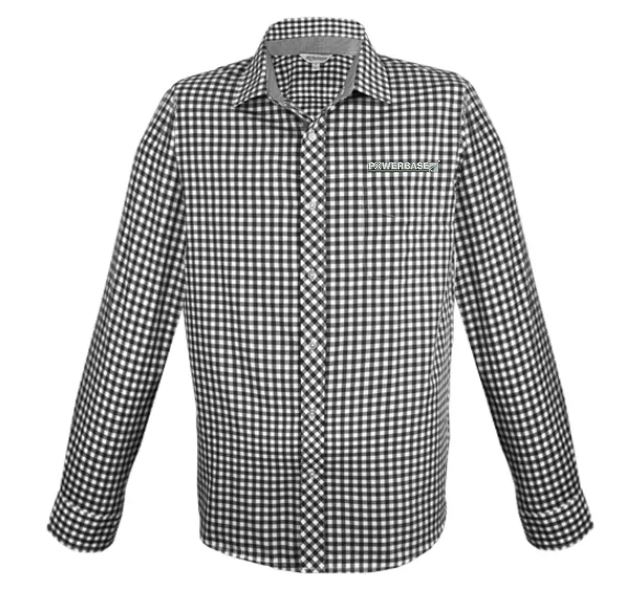 Powerbase Men's Brighton Shirt-Black/White 