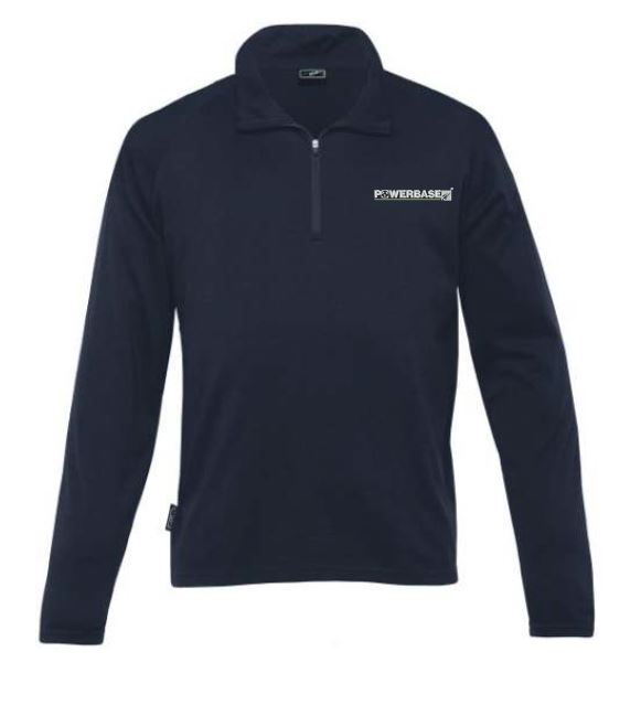 Powerbase Men's Merino Zip Pullover-Navy 