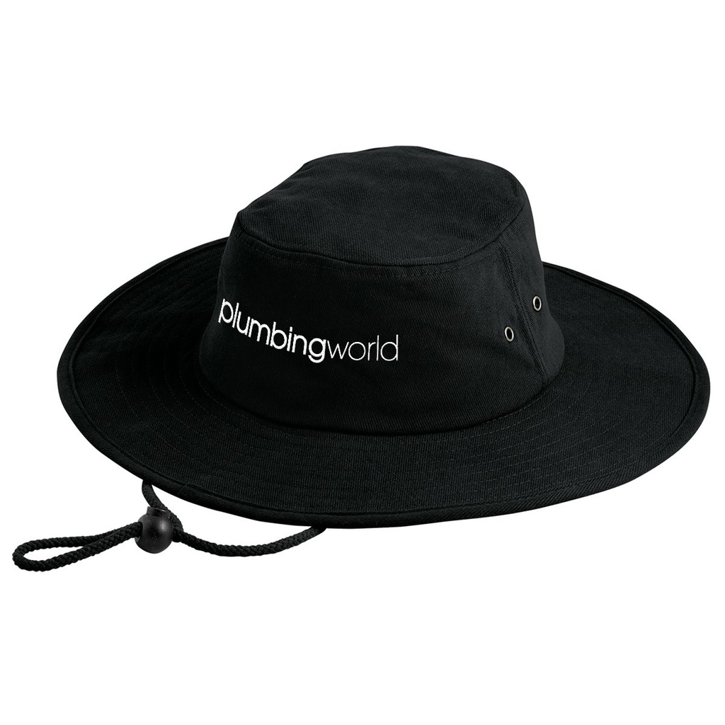 Plumbing World Widebrim Sun Hat-Black