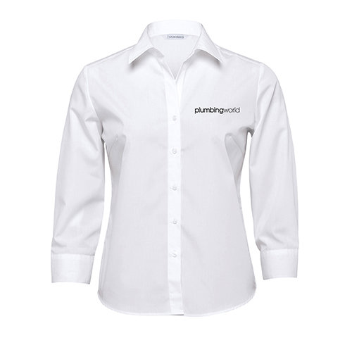 Plumbing World Women's Express Teflon Shirt - White - with Name