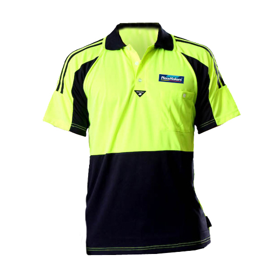 Polo Fluro Yellow/Navy Workwear