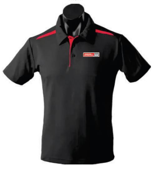TGDT Men's Polo-Black/Red 