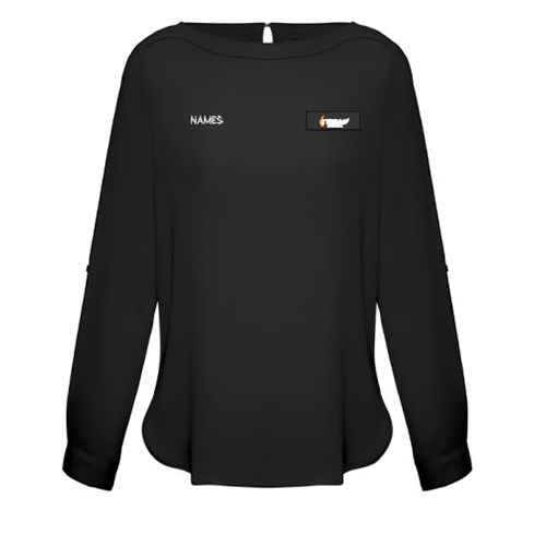Terra Analytical Women's Madison Blouse- Black with Name