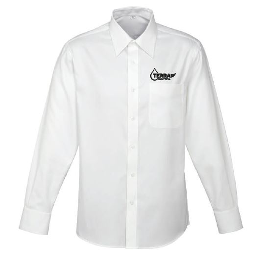 Terra Analytical Men's Luxe LS Shirt-White 