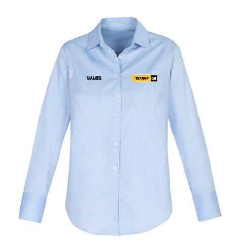 Terra Cat Camden Ladies LS Shirt- Blue with Name