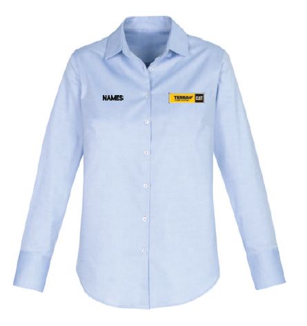 Terra Cat Power Systems Camden Ladies Shirt-Blue with Name
