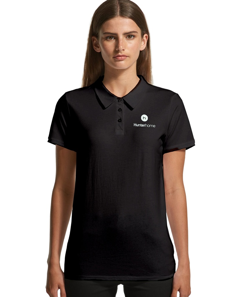HunterHome Women's Pique Polo - Black 