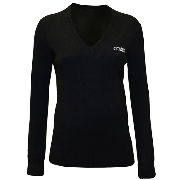 Corys Ladies V-Neck Pullover-Black (OLD)