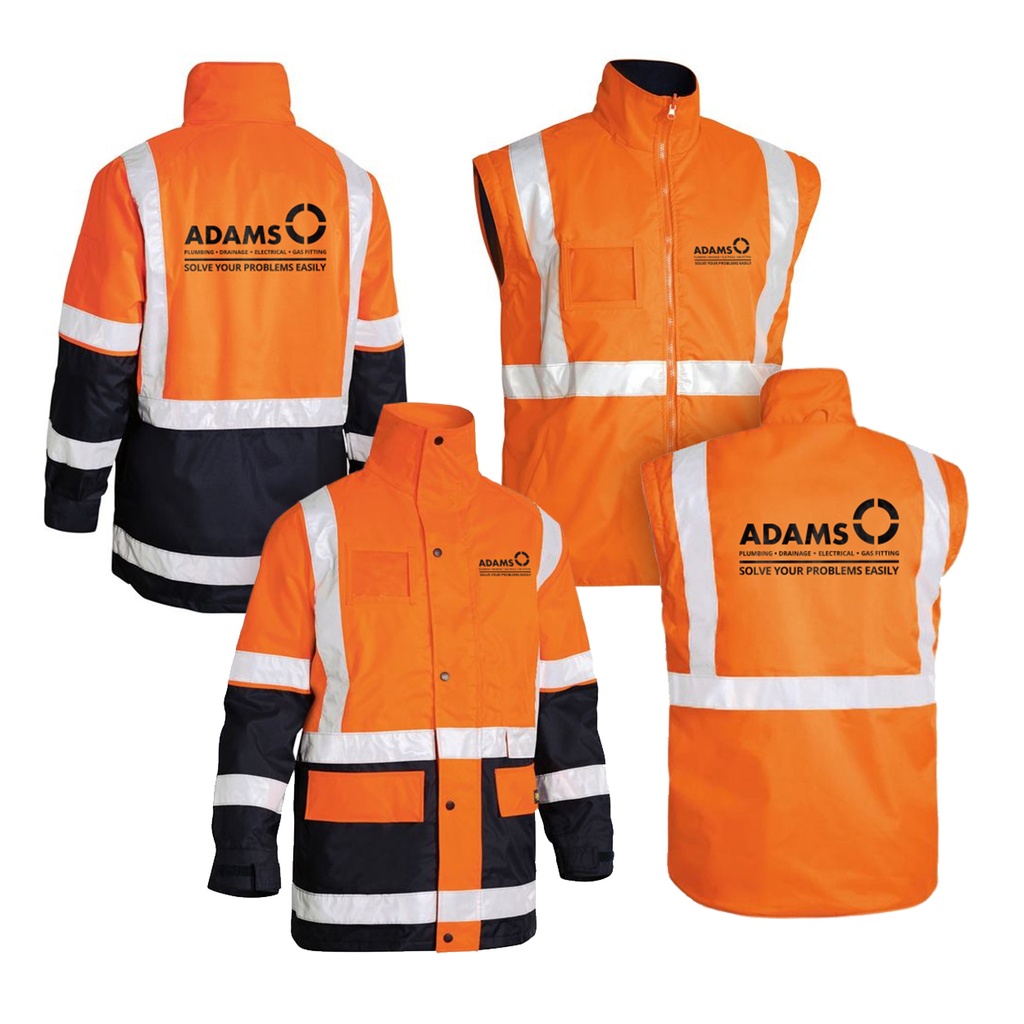 Adams Hi Vis 5 in 1 Jacket -Orange