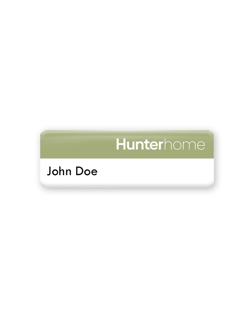 HunterHome Name Badges- Green - Magnet -