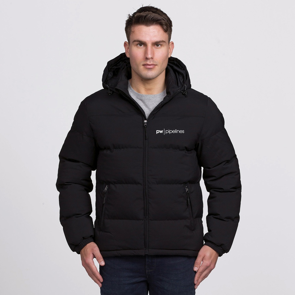 Pipelines Men's Edge Puffer Jacket - Black