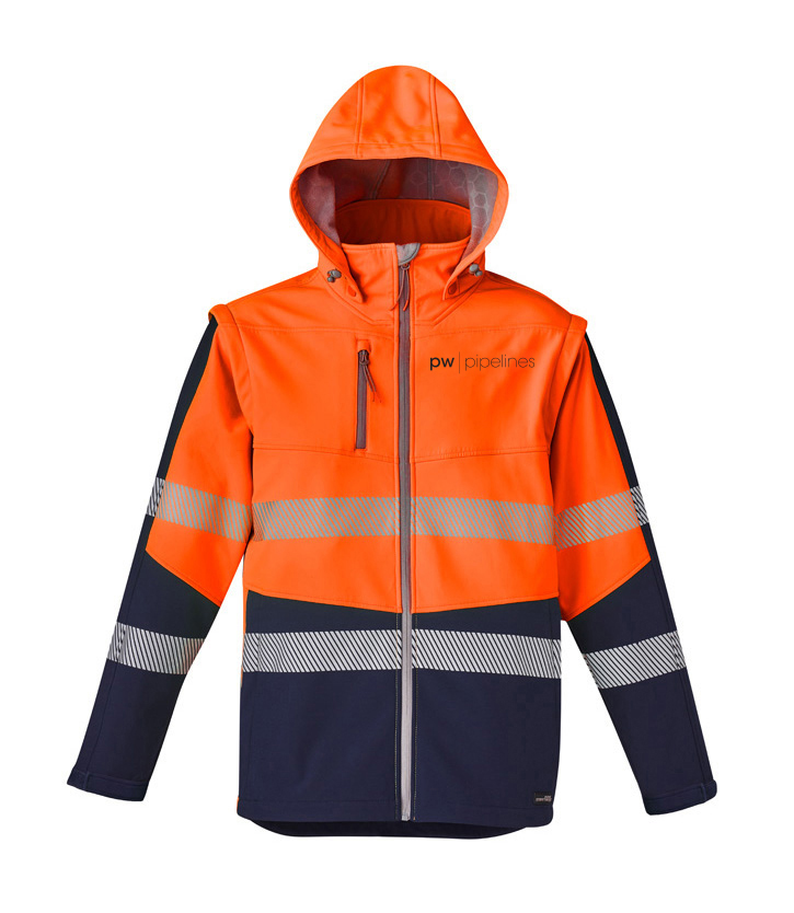 Pipelines 2in1 Stretch SS Taped Jacket - Orange/Navy