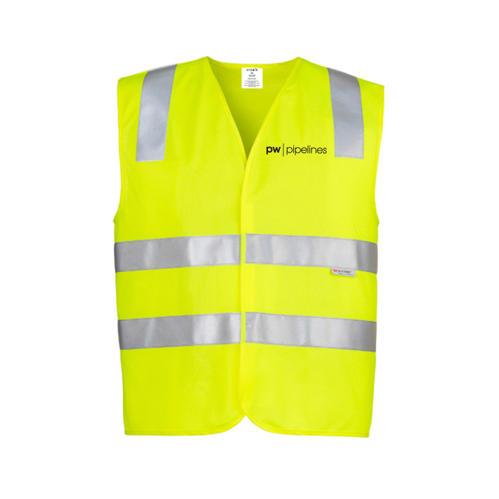 Pipelines Unisex Hi Vis Basic Vest - Yellow - With Name