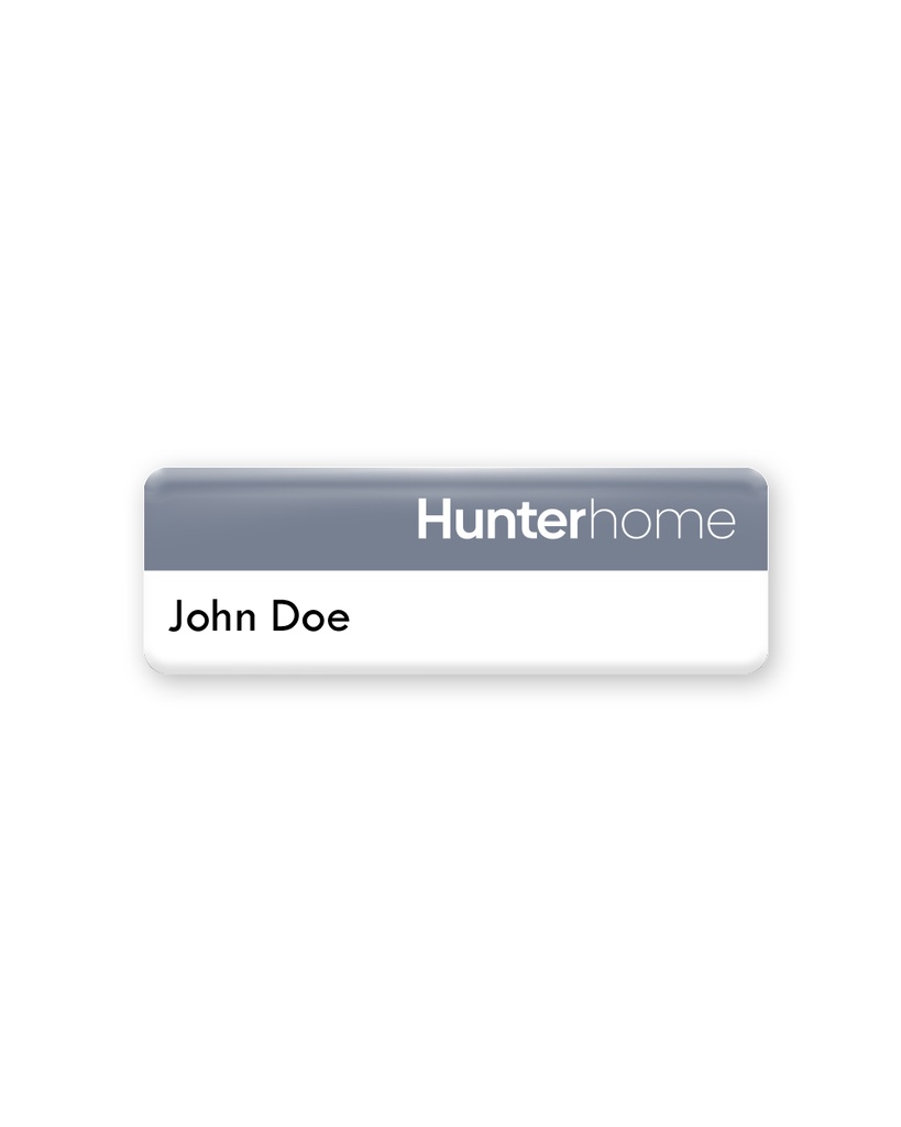 HunterHome Pin Name Badges- Grey