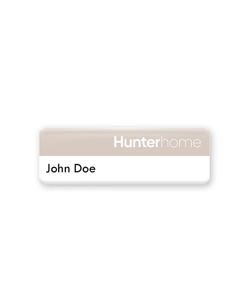 HunterHome Pin Name Badges- Beige