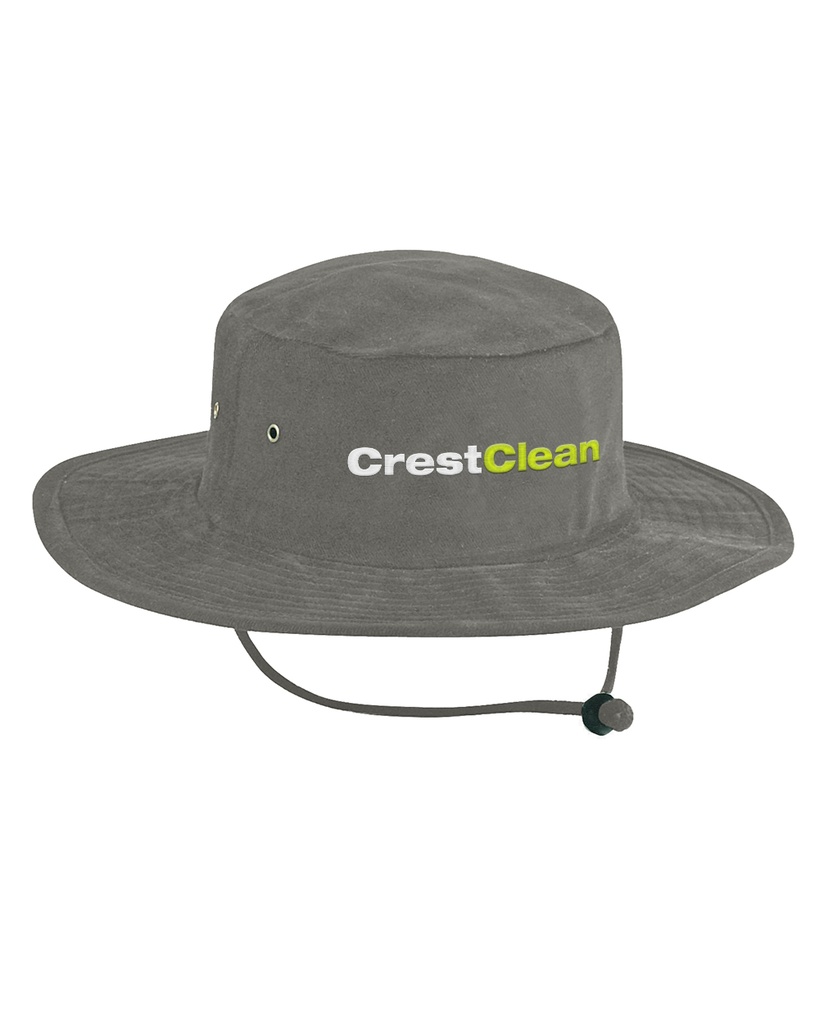 CrestClean Cotton Wide Brim Hat-Charcoal