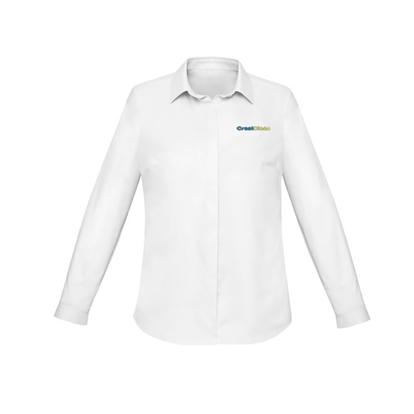 CrestClean Ladies Charlie LS Shirt - White