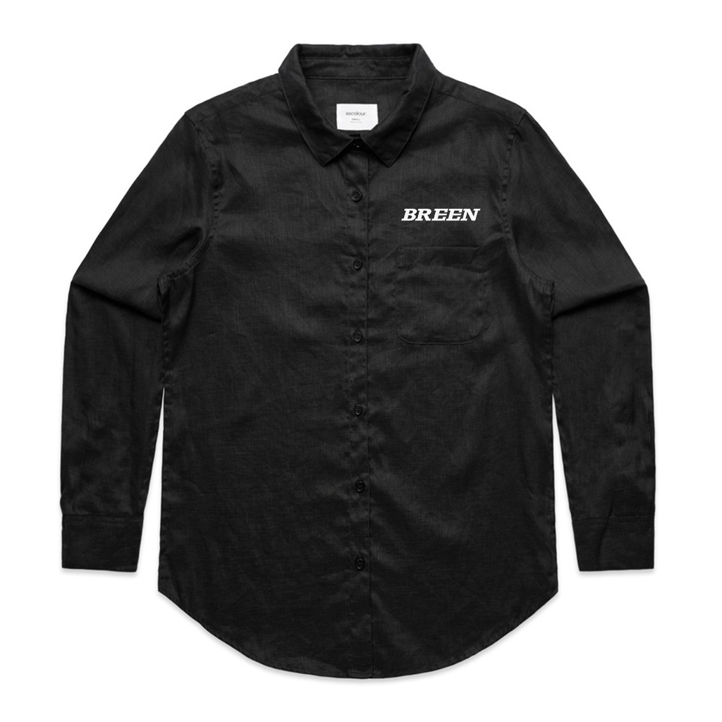 Breen Women's Linen Shirt – Black