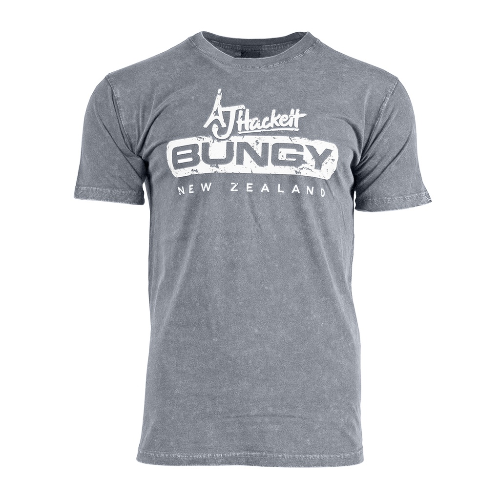 AJHB Men's Stone Wash Distressed AJHB Tee - Ash Stone