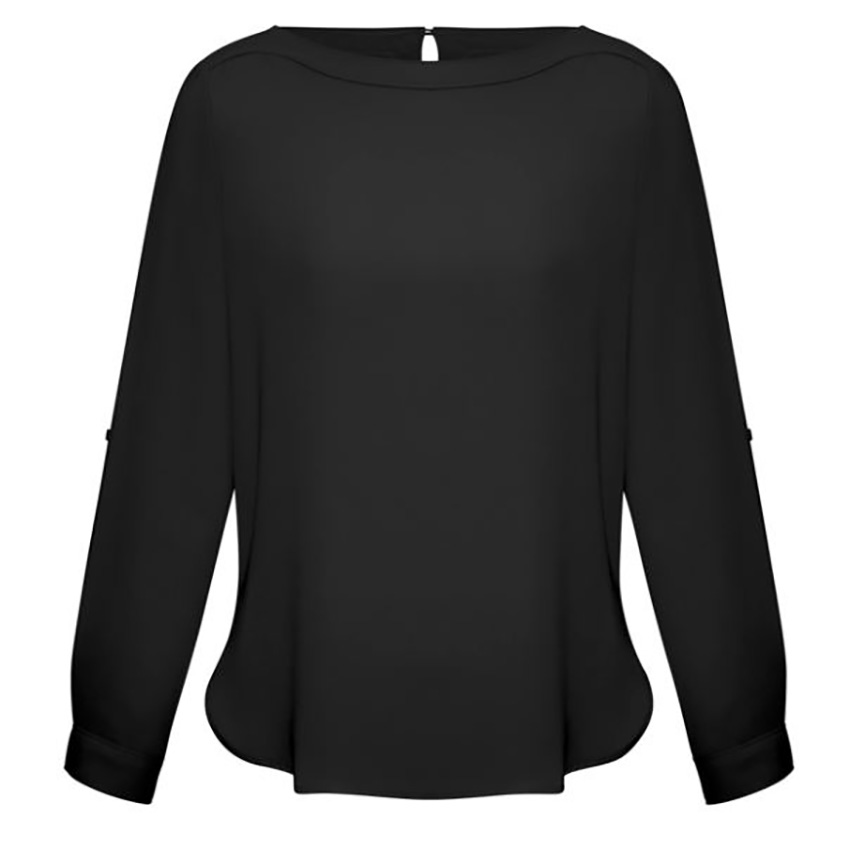 DH Madison Boatneck Blouse - Black